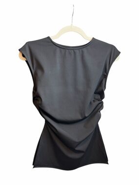 Women's Black Cap-Sleeve Top